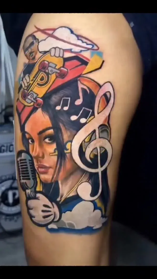 Colour portrait composition tattoo by The Mafia Ink Bali