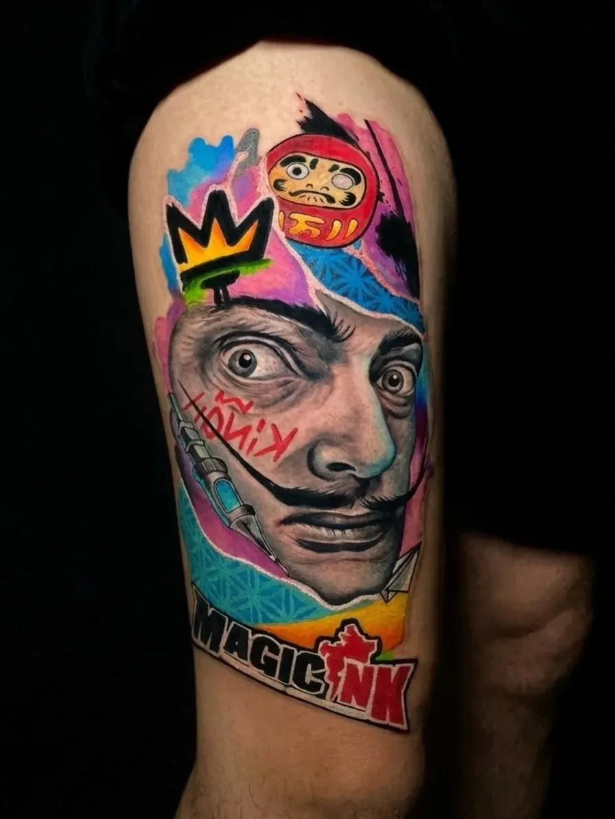 Colour portrait composition — detail tattoo by The Mafia Ink Bali