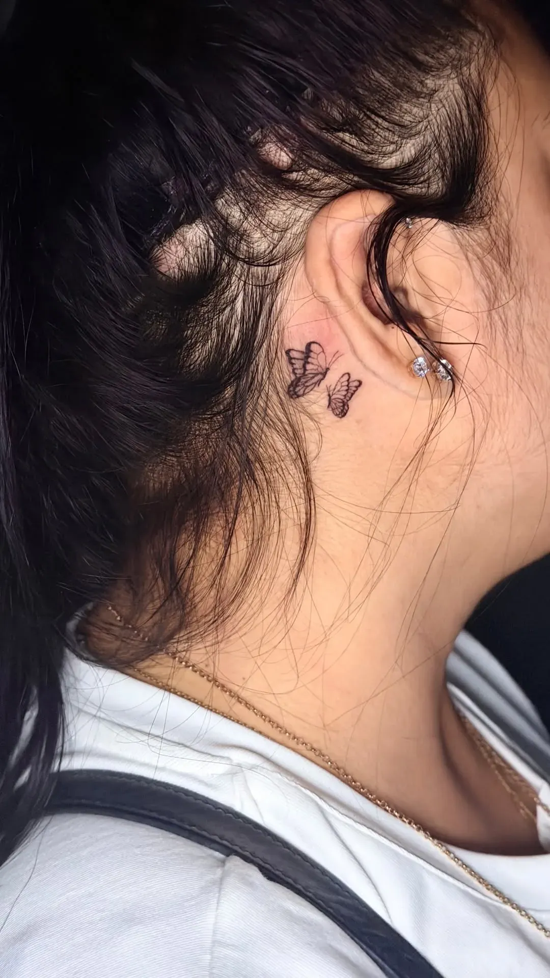 Behind-the-ear keepsake tattoo by The Mafia Ink Bali