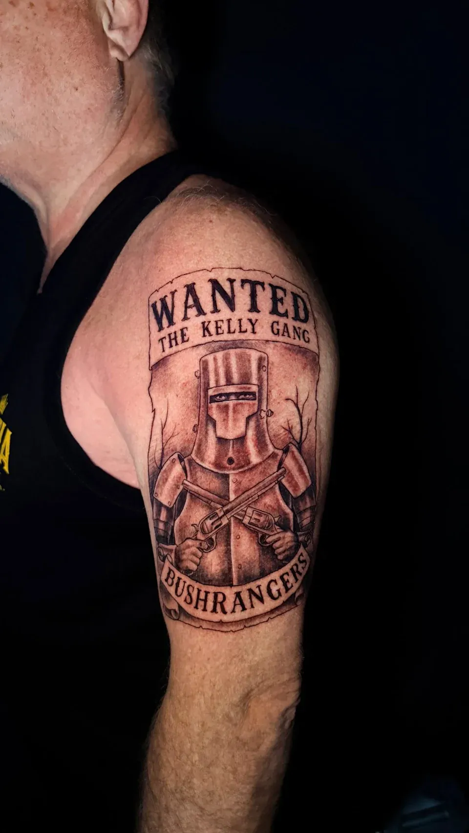 Ned Kelly tattoo by The Mafia Ink Bali