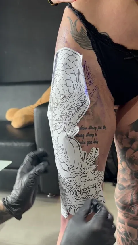 Dragon cover-up in progress tattoo by The Mafia Ink Bali