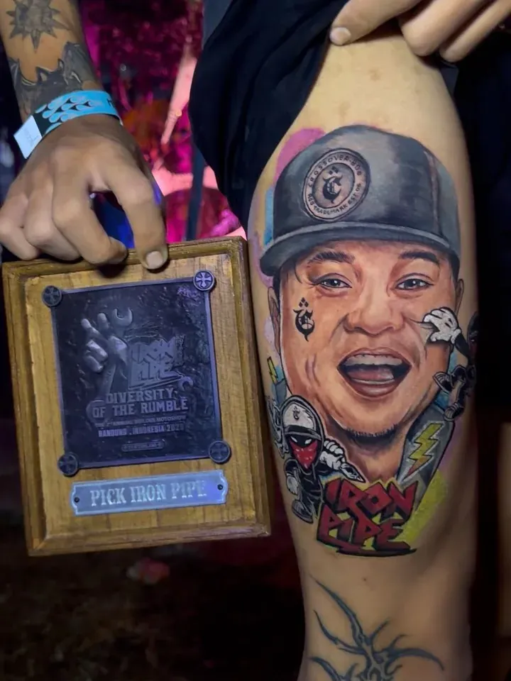 Colour portrait — competition view tattoo by The Mafia Ink Bali