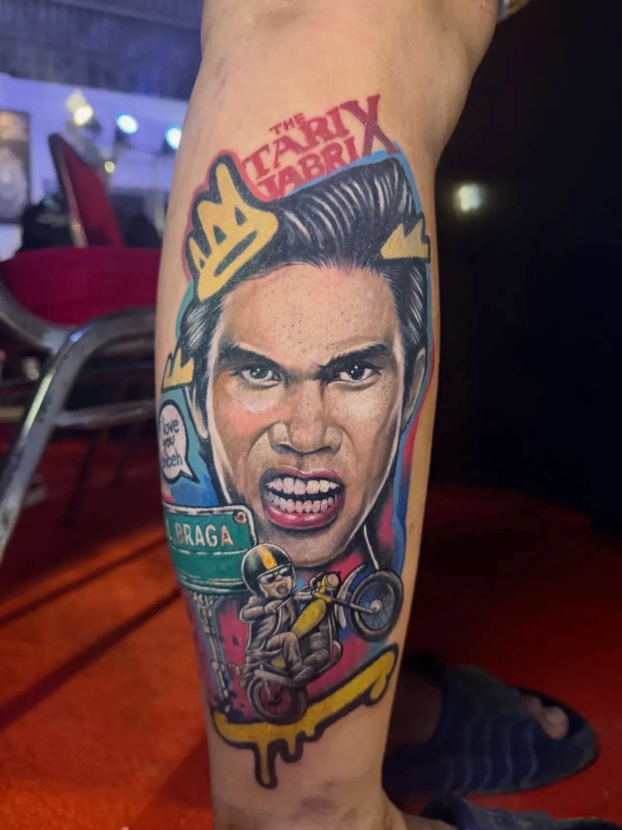 Colour portrait detail tattoo by The Mafia Ink Bali