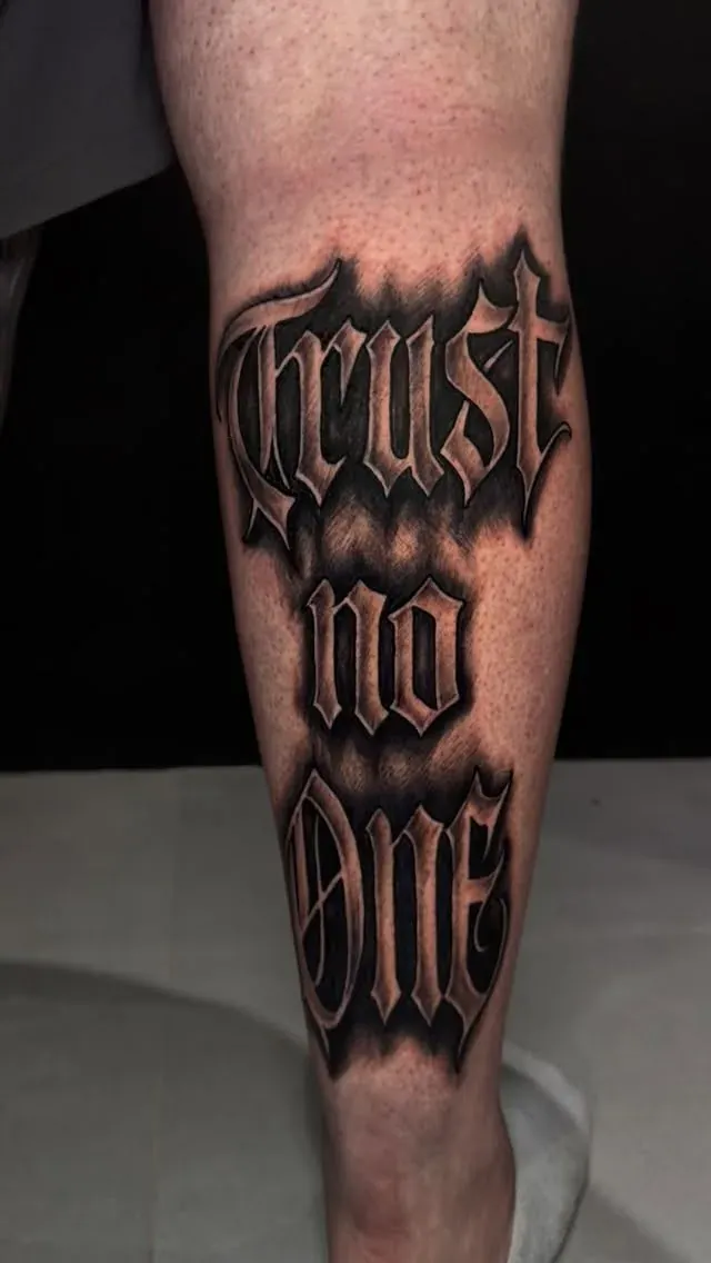 Trust no one tattoo by The Mafia Ink Bali