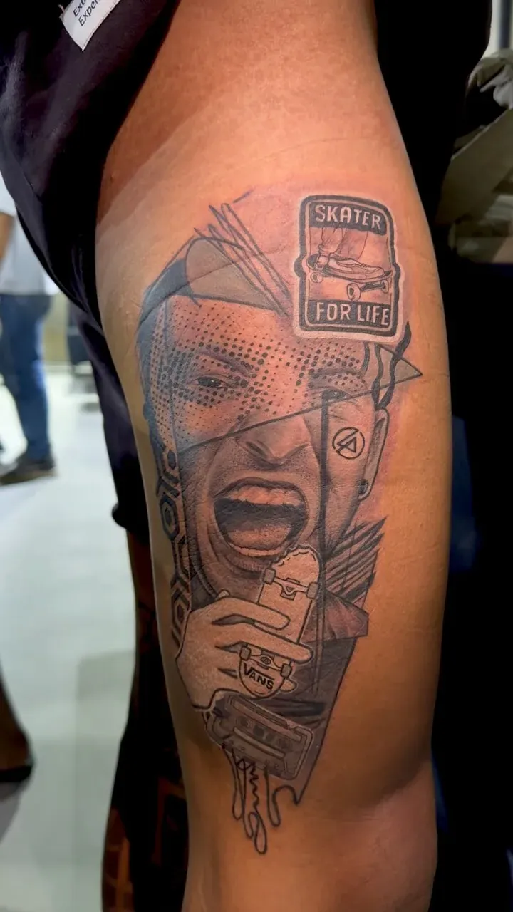 Custom portrait sleeve tattoo by The Mafia Ink Bali