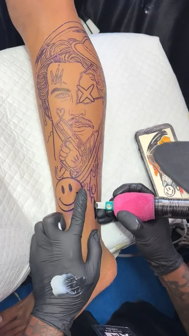 Basketball portrait in progress tattoo by The Mafia Ink Bali