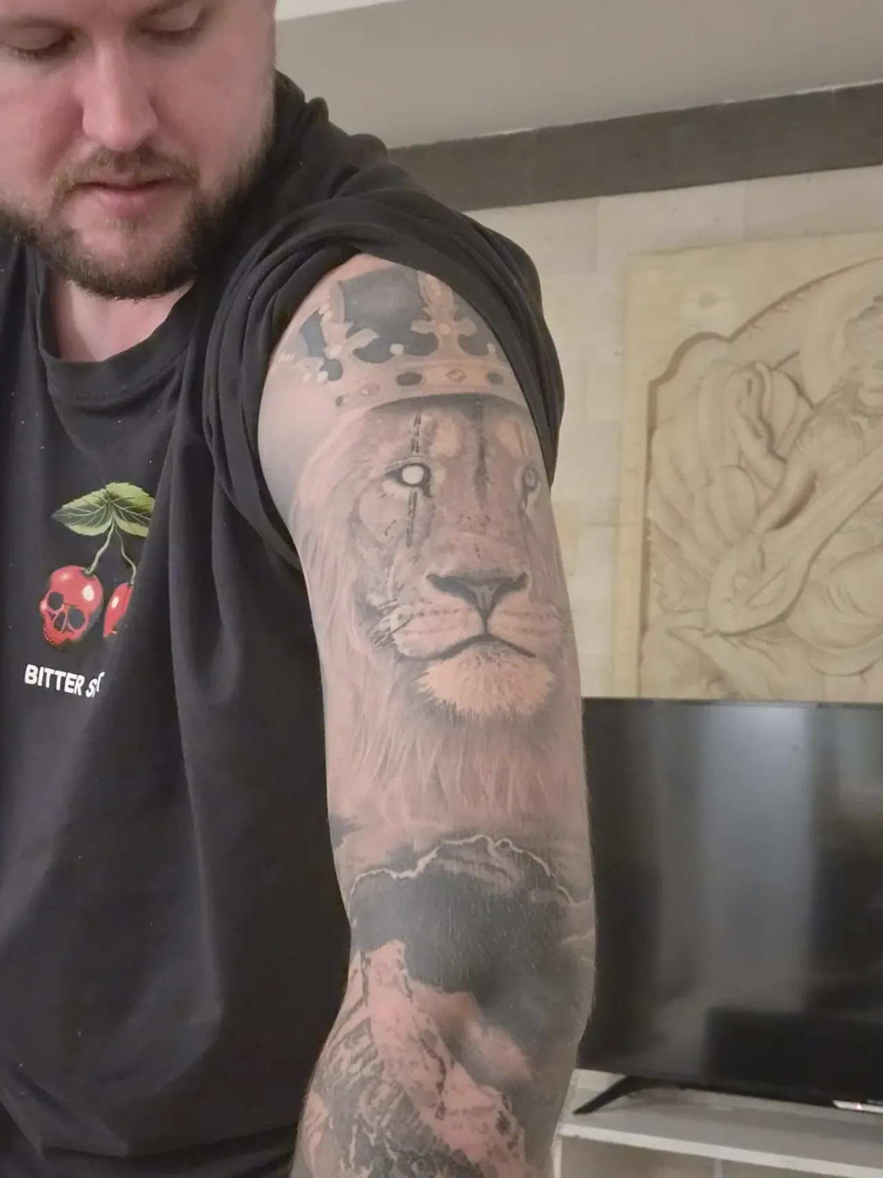 Personal sleeve portrait tattoo by The Mafia Ink Bali