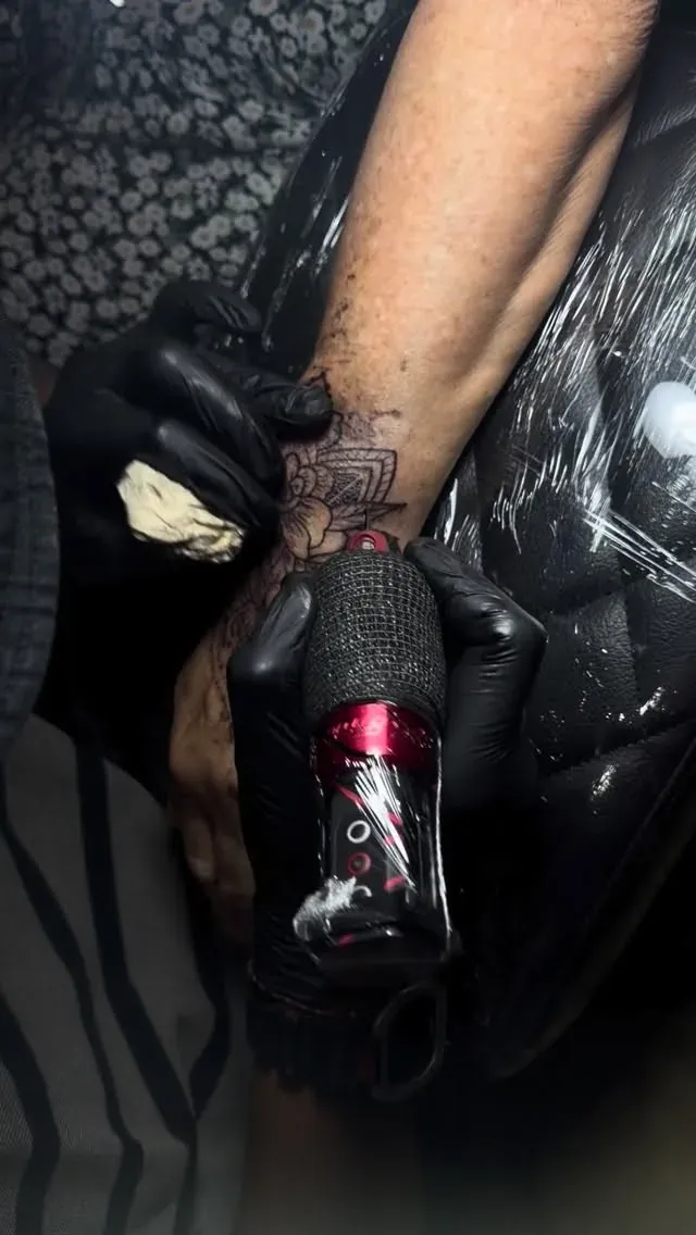 Hand tattoo session tattoo by The Mafia Ink Bali