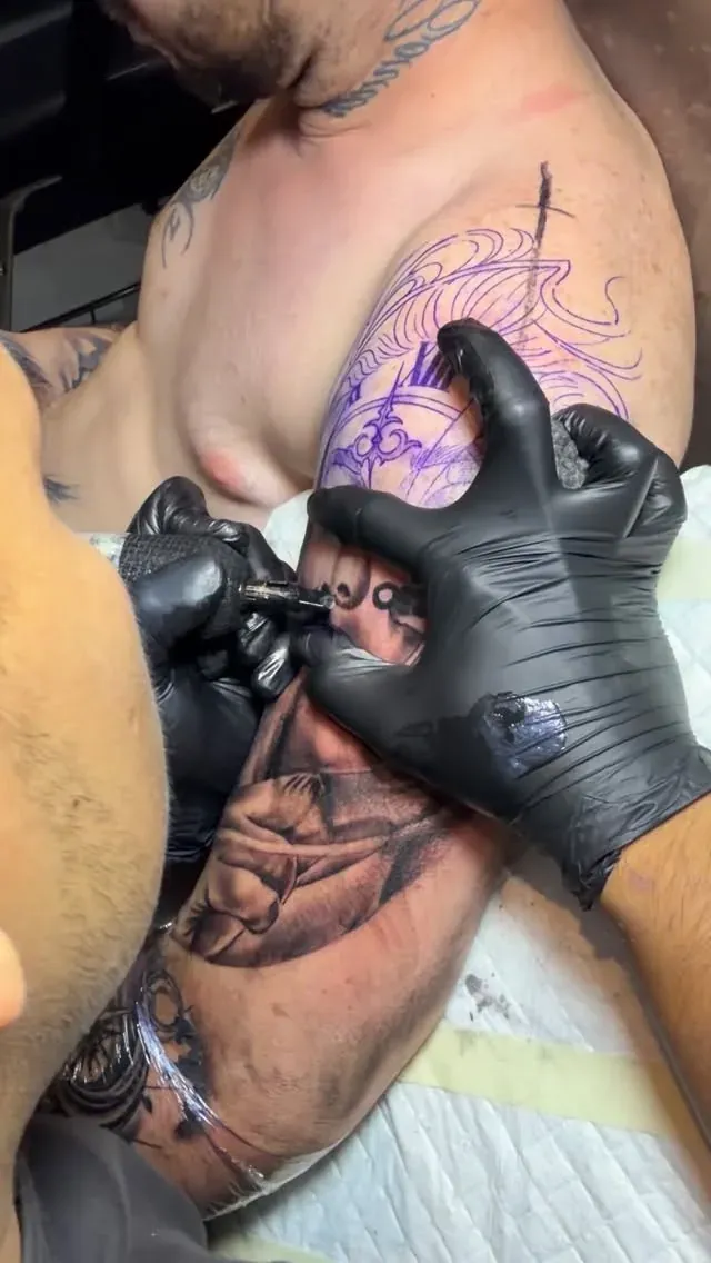 Shoulder tattoo in progress tattoo by The Mafia Ink Bali